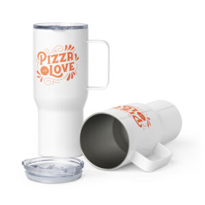 Pizza is Love // Color Travel Mug 1
